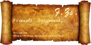 Franyó Zsigmond névjegykártya