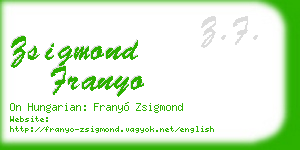zsigmond franyo business card