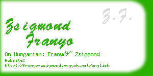 zsigmond franyo business card